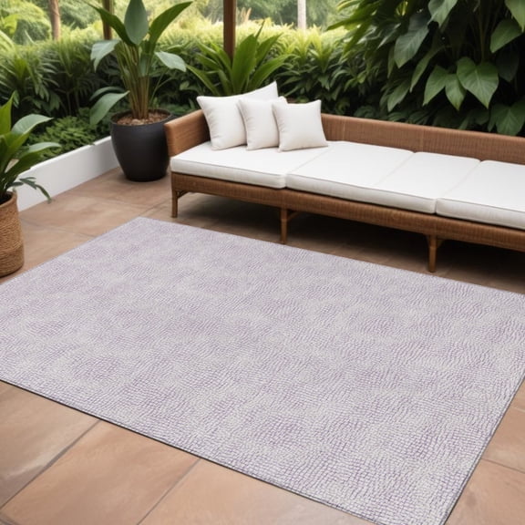 HomeRoots 602423 9 x 12 ft. Lavender & Purple Geometric Washable Indoor & Outdoor Rectangle Area Rug