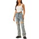 thumbnail image 2 of INSPIRAR CHIC Top de Mujer Cuello Cuadrado Dobladillo Asimétrico Con Cremallera Corset Beige, 2 of 5