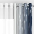 thumbnail image 3 of Lfeey Navy Blue Gradient Semi Sheer Curtains for Living Room Bedroom, Grommet Curtains, 42x63 inch Long, 4 Panels, 3 of 5