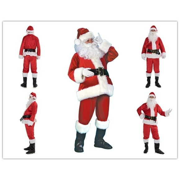 Christmas Santa Claus Costume Fancy Dress Adult Suit Cosplay Party Outfit