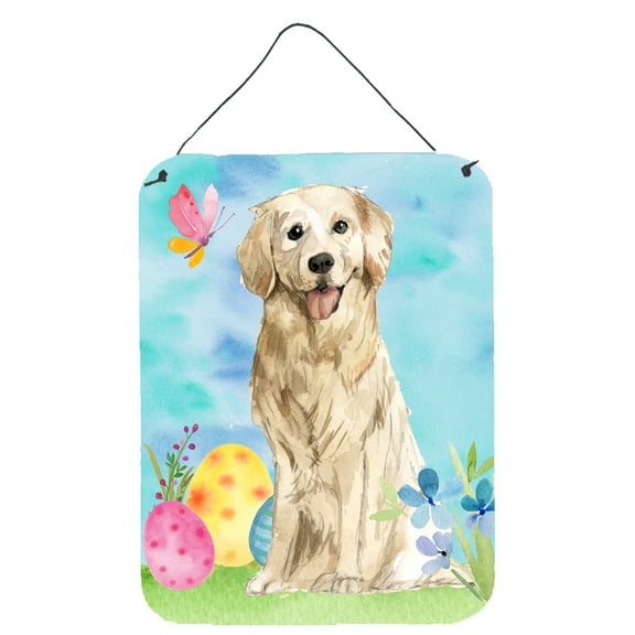 Easter Eggs Golden Retriever Wall or Door Hanging Prints