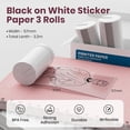 thumbnail image 3 of Genuine Self-Adhesive Thermal Printer Stickers, Compatible with PM290C Mini Sticker Printer, Black on White, 54mmx3.2m Sticker Paper for Journal, Study, Photos, Note, 3 Rolls, Transparent, 3 of 7