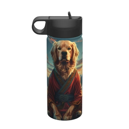 

Ocsxa Meditating Golden Retriever Print 18 oz Insulated Water Bottle With Straw Stainless Steel Sports Water Cup Flask Wide Mouth Travel Thermal Mug for Home Office or Car