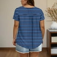 thumbnail image 4 of Antinious Summer Tops for Women Trendy,Sweatshirt for Women,Ladies Size Short Sleeved Crewneck Button Up Pleated T-shirt,Blue,XXXL, 4 of 5