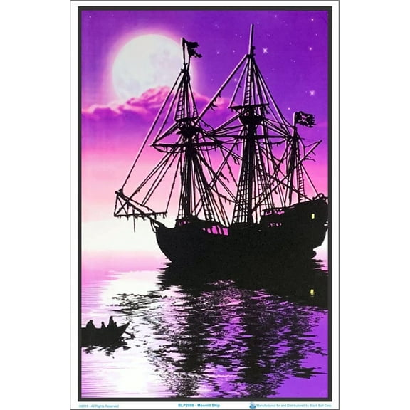 Scorpio Posters Moonlit Pirate Ghost Ship 23” x 35” Poster