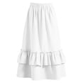 thumbnail image 7 of LNWUY Girls Maxi Skirts Summer Spring Elastic Waist Ruffle Tiered Flowy Beach Vacation Boho Long Skirt with Pockets White 14-15 Years, 7 of 7