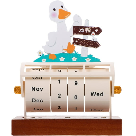 GOOHOCHY  Blotter Monthly Calendar Wooden Perpetual Office Desktop