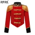 thumbnail image 2 of Niños Niñas circo Ringmaster banda de marcha con flecos chaqueta militar Tops disfraz de Cosplay baterista Guardia de Honor esmoquin abrigo con borlas, 2 of 5