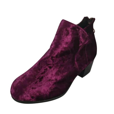 

adviicd Taupe Boots for Women Low Heel Low-Top Boots Fashion Women s Thick-Heeled Size Plus Boots Short women s boots