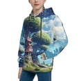 thumbnail image 2 of Honeii Fantasy Treehouse Planet Scene Pattern Long-Sleeve Hooded Sweatshirt Pullover Hoodie for Boys and Grils-Small, 2 of 6