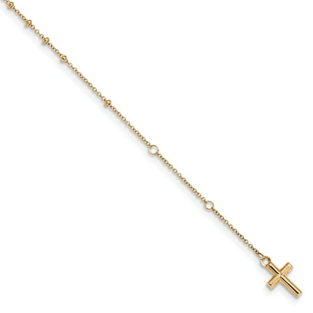 Roy Rose Jewelry 14K Yellow Gold 2mm Beaded w/2inch ext. Rosary Bracelet ~ length: 8 inches