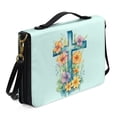 thumbnail image 2 of ZUXONGSY Cross Floral Print Bible Cover Case for Women Men Faux Leather Bible Bag Bible Case with Detachable Strap & Carrying Handle Lightweight Bible Totes, L, 2 of 7