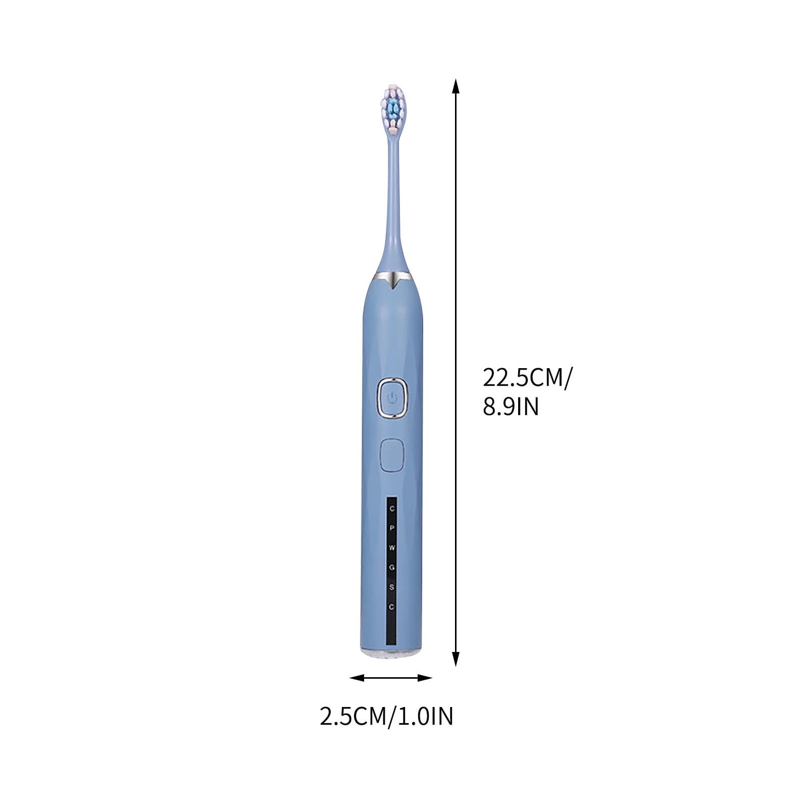 Electric Toothbrush 15 Speed Settings Ultrasonic Cleaning Soft Bristles Rechargeable Automatic Smart Brush with 6 Replacement Heads for Adult Home Dental Care