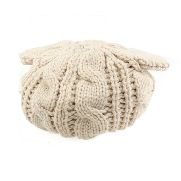 FUEENIRVA Knit Hat Cat Ears Shaped Beige 1Pcs