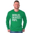 thumbnail image 5 of Worlds Okayest Pops Grandfather Men's Long Sleeve Tee T Shirt Brisco Brands M, 5 of 6