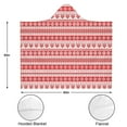 thumbnail image 3 of Wearable Blanket,Red and White Christmas Pattern Hooded Wearable Sherpa Blanket for Adults & Teens,Winter Poncho Shawl Wrap Cape Thick Warm,50"x60", 3 of 5