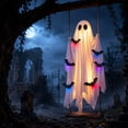 thumbnail image 6 of Halloween Decorations Ghost Light Up Swing Hanging Decoration with Remote Control, Glowing Bat Accent, Halloween Outdoor Yard Decor, Porch Tree Party Display, 6 of 6