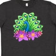 thumbnail image 4 of Inktastic Peacock and Flowers Youth T-Shirt, 4 of 5