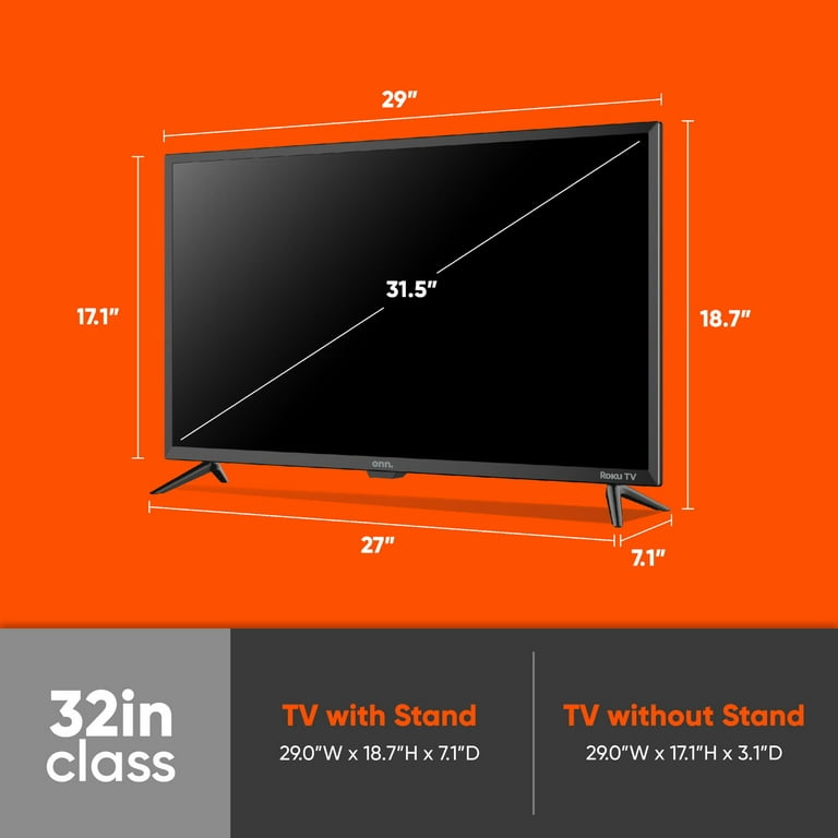 Onn Smart TV HD LED de 32 pulgadas con resolución de 720p, frecuencia de  actualización de 60 Hz, pantalla DLED, transmisión inalámbrica, 100012589