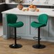 thumbnail image 1 of Juego de 2 banquetas de bar ajustables Youhauchair de terciopelo verde, 1 of 8