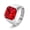 Silver Red, variant on Square Red Gemstone Signet Rings for Men Stainless Steel Classical Simple Statement Wedding Rings Silver Plated Size 8