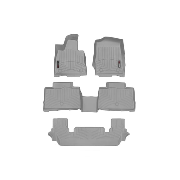 WeatherTech Custom Fit FloorLiners compatible with 2020-2026 Lincoln Aviator - Complete Set (1st, 2nd, & 3rd Row), Grey