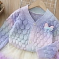 thumbnail image 3 of WOYY Toddler Girls Gradient Color Cardigan Sweater Jacket Tutu Skirt Outfits, Sizes 4-5T, 3 of 3
