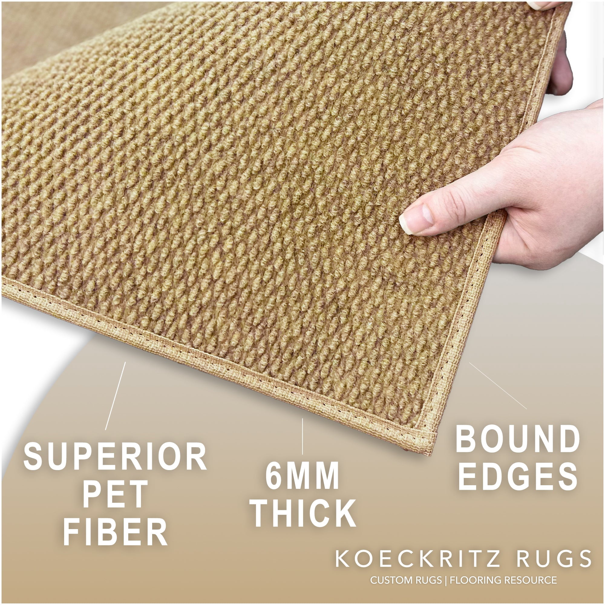 Koeckritz Rugs 4'x5' Soft Indoor/Outdoor Chestnut Bound Area Rug Lightweight, Easy to Clean & Move