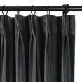 thumbnail image 3 of TWOPAGES 26"x63" Pinch Pleat Printed Velvet Curtain Soft Privacy Drape for Bedroom, 1 Panel, Stripe Black, 3 of 7