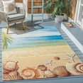 thumbnail image 3 of SAFAVIEH Barbados Sea Shells Outdoor Area Rug, 5'3" x 7'6", Gold/Blue, 3 of 10