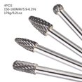 thumbnail image 2 of Juego De Fresas De Carburo 4 Piezas De Carburo De Tungsteno De Doble Corte Limas Rotativas Brocas De Amoladora Alta Precisión Para Tallado En Madera De Metal Grabado Pulido Perforación Monstrate TO002157-00, 2 of 7