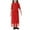 Red, variant on Girls' Muslim Midi Dress - Short-Sleeve Design with Tulle Overlay Skirt, Asymmetric Hemline & Decorative Chest Detail, Flowy Comfortable Fit for Young Girls