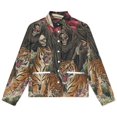 thumbnail image 4 of Jackets for Women Winter Coat Jackets Flannel Stand Collar Jacket(Grim Reaper Tigers Death Skulls Clouds,Size:S-4XL), 4 of 7
