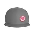 thumbnail image 2 of ZICANCN Pink Heart Valentine Love Baseball Caps, Trucker Hats for Men And Women, Adjustable Breathable Flat Caps, Gray, 2 of 8
