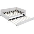 thumbnail image 6 of Upholstered Daybed with Trundle, Full Size Sofa Bed Frame with Storage Drawers in Beige Linen, 6 of 10