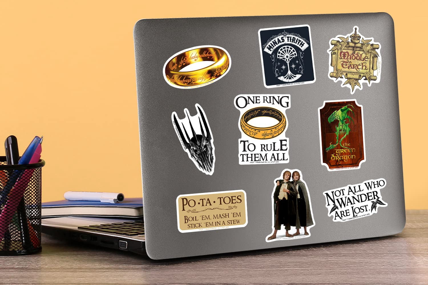 The Lord of The Rings 200ct Vinyl Large Deluxe Stickers Variety Pack  Officially Licensed Middle-Earth Designs  Gandalf, Frodo, One Ring & Icons  Laptop, Water Bottle, Scrapbooking, Indoor/Outdoor