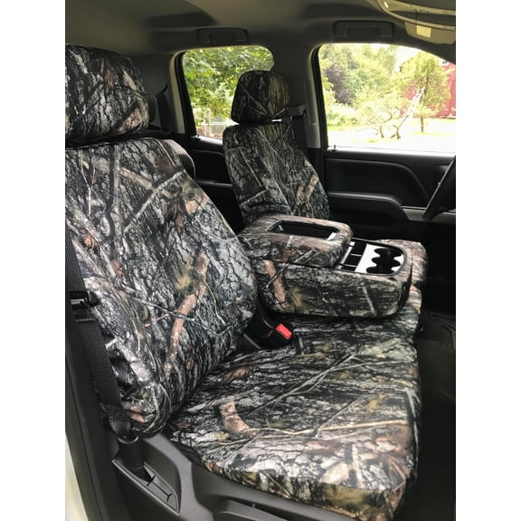 C1143 2014-2019 Chevy Silverado Front 40/20/40 Split Bench Seat with Opening Center Console and with Opening 20 Section Seat Bottom. Camo Endura