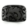 thumbnail image 4 of Edward Mirell Titanium Black Ti Casted Design Signet Ring, 4 of 7