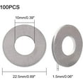 thumbnail image 3 of Aluminum 100 pcs 22mm Aluminum Stamping Blank Flat Round Washer with 10mm Center Hole for Bracelet Jewelry DIY Craft Making Silver Aluminum, 3 of 8