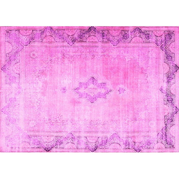 Ahgly Company Indoor Rectangle Persian Pink Traditional Area Rugs, 7' x 9'