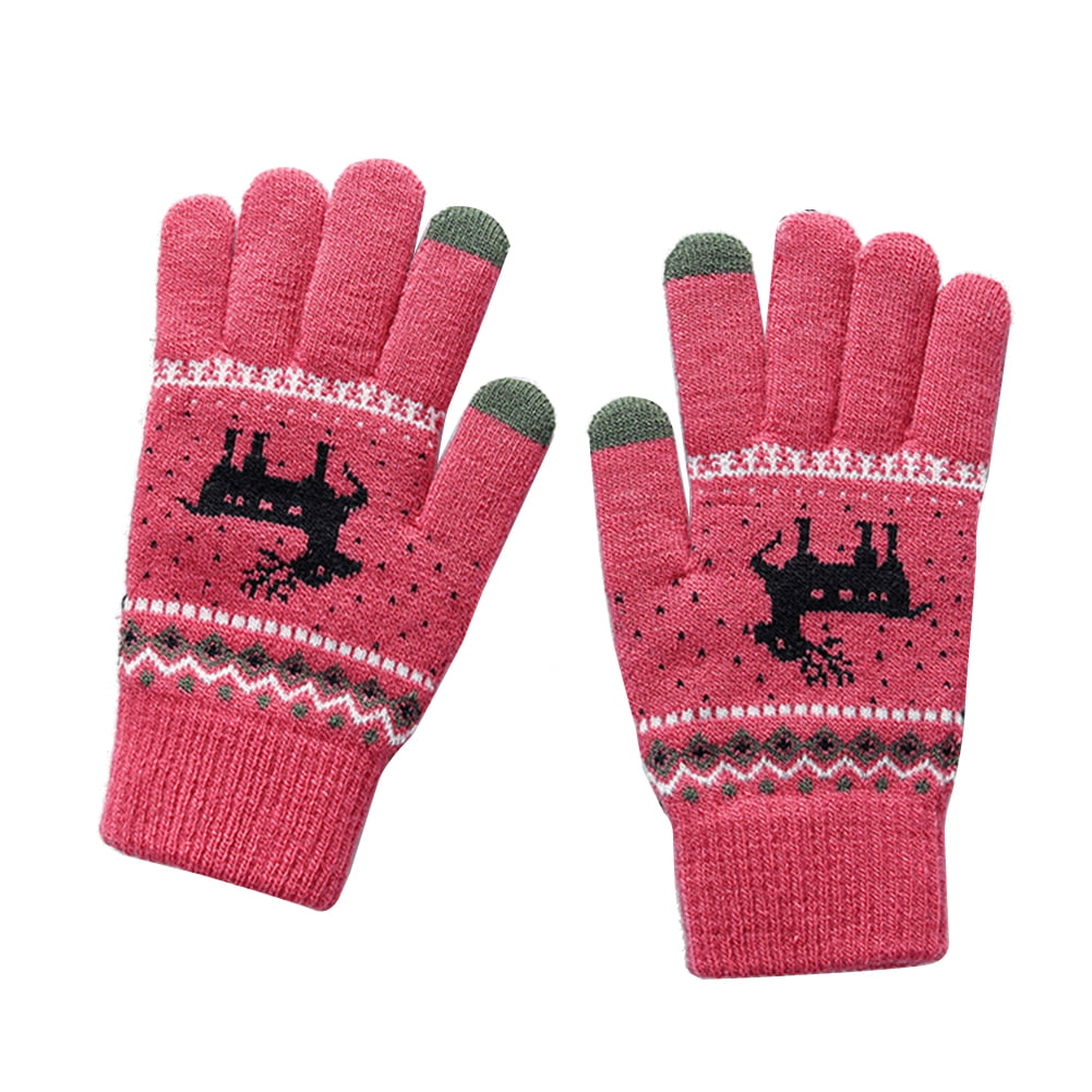 snow deer mittens