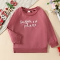 thumbnail image 4 of Rrunsv Kids Sweatshirt Girls Kids Children Boys Or Girls Crew Neck Pullover Sweatshirt Matching Long Sleeve Shirt Family Matching Pullover Parent-Child Watermelon Red,3-4 Years, 4 of 5