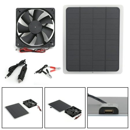 

Fan 10W Solar Powered USB Air Vent Ventilator For Greenhouse Pet Dog House