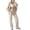 Beige, variant on TEAJOPSUU Womens Solid 2 Piece Workout Sets Long Sleeve Full Zip Sweatshirts Elastic Waist Wide Leg Pockets Pants Sets Athletic Sets Olive Green