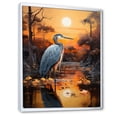 thumbnail image 2 of Designart "Heron Silent Waters Painting II" Animals Floater Framed Wall Art Print, 2 of 7