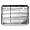 thumbnail image 1 of 10 Inch Toaster Oven Tray and Rack Set, Small Stainless Steel Baking Pan with Cooling Rack,Dishwasher Safe Baking Sheet, 1 of 8