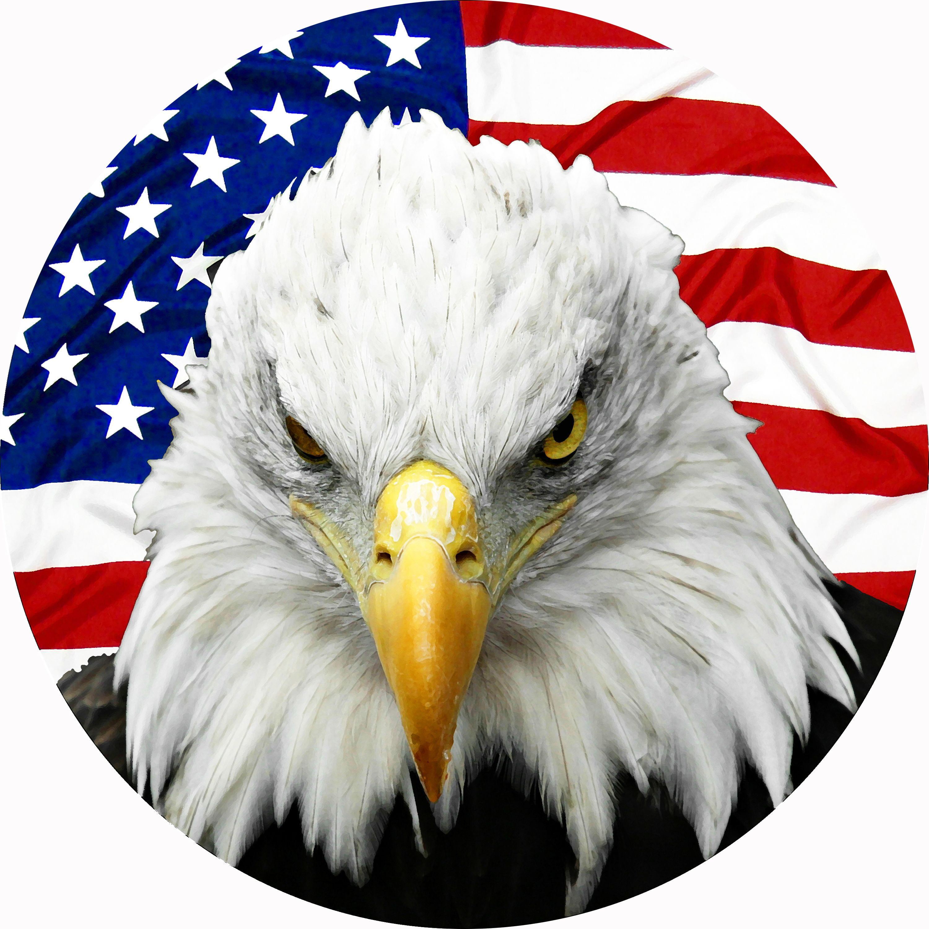 RV Per Gull Spare Tire Cover American Flag and Bald Eagle Waterproof Dust-Proof Universal Spare Wheel Tire Covers Fit for Trailer SUV Truck and Many Vehicle Camper Accessories 