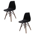 thumbnail image 1 of Set de 2 Sillas Eames MUNDO IN Negro con base color nogal, 1 of 8