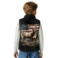 thumbnail image 5 of Xoenoiee Deer Forest American Flag Print Boys Fleece Vest Outerwear Lightweight Sleeveless Zip up Jacket with Pockets Warm Polar Soft Fall Winter, Size 3T, 5 of 7