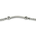thumbnail image 4 of Stainless Steel Polished Figaro Chain Chain With Removeable ID Plate 8.5in Chain ; for Adults and Teens; for Women and Men, 4 of 6